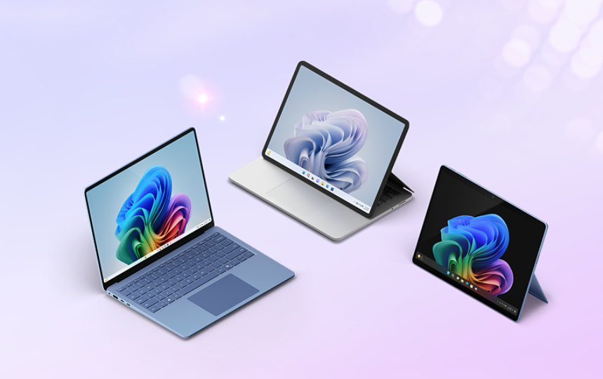 Surface Laptop, Copilot+ PC, Surface Pro, Copilot+ PC and Surface Laptop Studio 2.