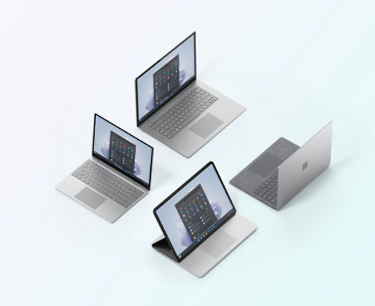 A variety of Surface devices for business.