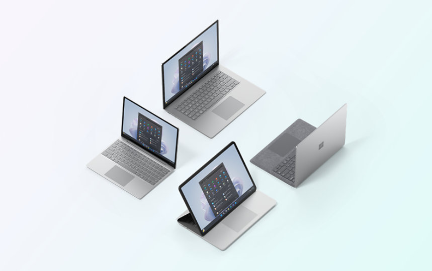 A variety of Surface devices for business.
