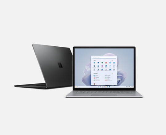 Surface Laptop 5 devices in multiple colours.