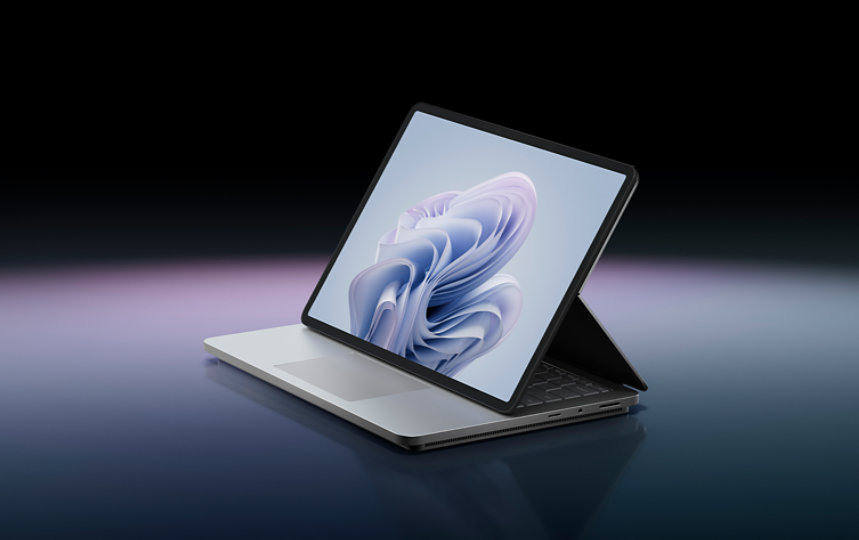 Um Surface Laptop Studio 2 em Modo de Apresentação.