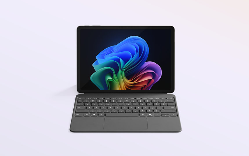 A Surface Pro attached to a Surface Pro 12-inch Keyboard.