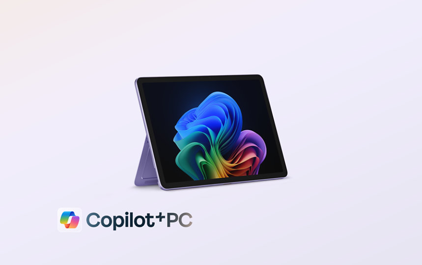 バイオレット色の Surface Pro, Copilot+ PC, 12 インチ。