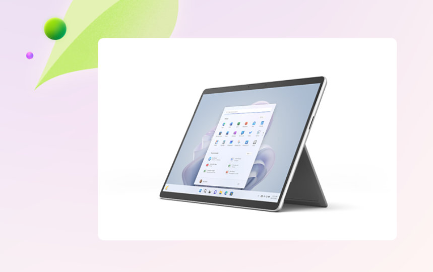 A platinum Surface Pro 9.