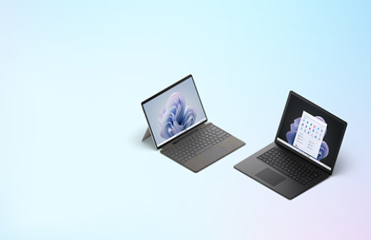 A Surface Pro 9 and a Surface Laptop 5. 