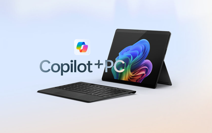 A Surface Pro Flex Keyboard with pen storage for Business and a Surface Pro for Business, 11 Edition, a Copilot+PC, in the color Black. 