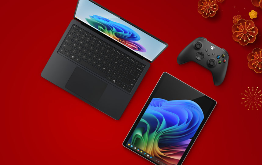 一个Surface Pro，一个Surface Laptop，一个XBOX