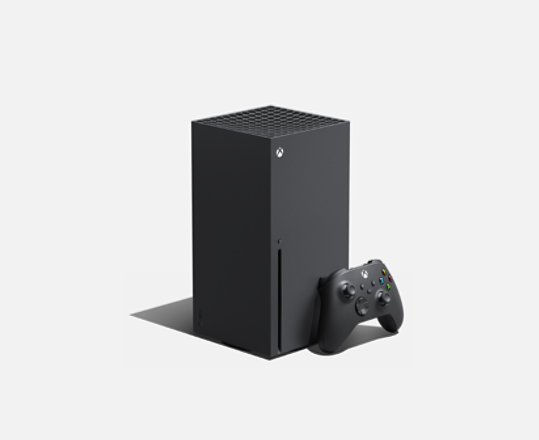 Console Xbox Series X e um controle Xbox
