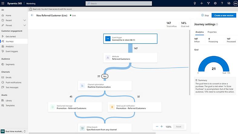 A new referred customer journey in Dynamics 365 Marketing.