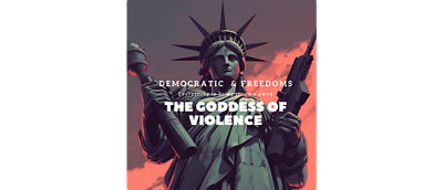 Dirbtinio intelekto sukurtas propagandinis Laisvės statulos vaizdas. 