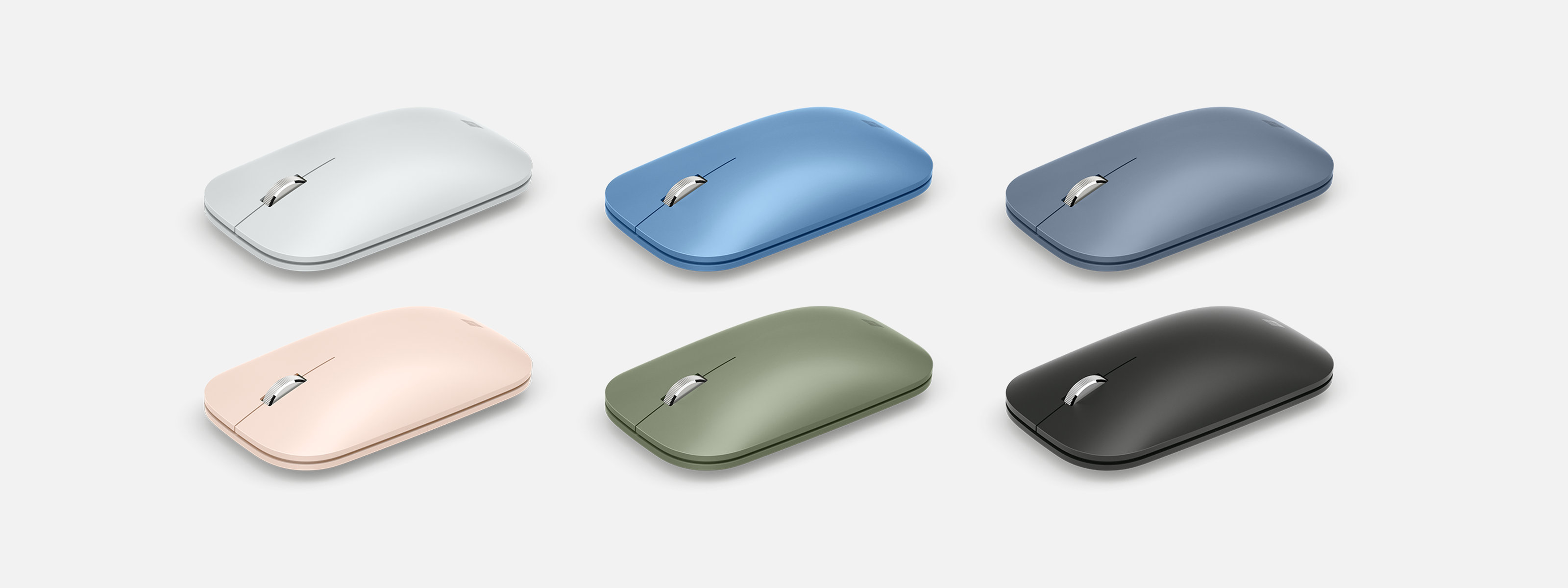 Souris Microsoft Modern Mobile Mouse dans différentes couleurs.