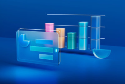 A close-up of a blue and pink graph