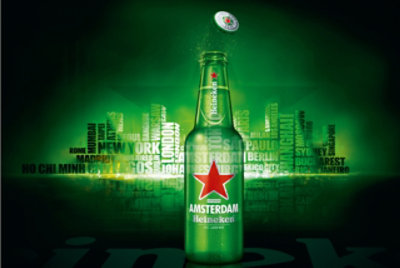 A Heineken bottle