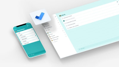 Mobile device screen and table screen showing lists in Microsoft To Do