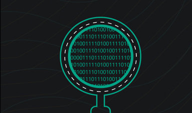 Illustration of computer code being closely analyzed