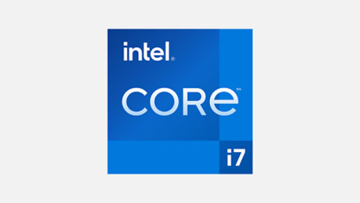 Una insignia de procesador Intel Core i7 de 11a generación.