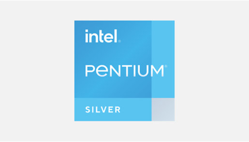 Intel PENTIUM silver text in the form of an image