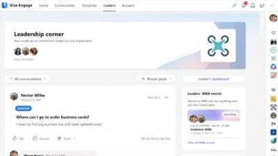 Een schermopname van een computer met Leiderschapshoek