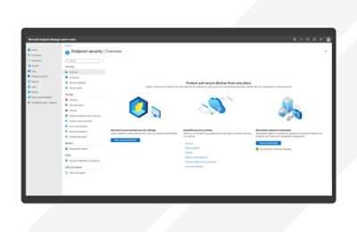 Microsoft 端點管理員系統管理中心中的端點安全性概觀畫面。