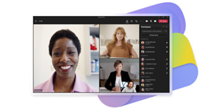 A Teams video call displaying the participants list and the option to search for additional participants to invite to the meeting.
