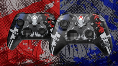 Xbox Wireless Controller NINJA GAIDEN 4 und Xbox Elite Wireless Controller Series 2 NINJA GAIDEN 4: Vorderansicht.