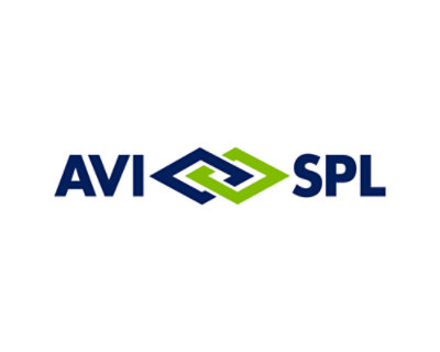 Logo van avi-spl, met blauwe en groene geometrische vormen die een abstract ontwerp vormen tussen de tekst 'avi' en 'spl' op een witte achtergrond.