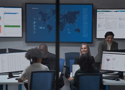 A group of people in a meeting.