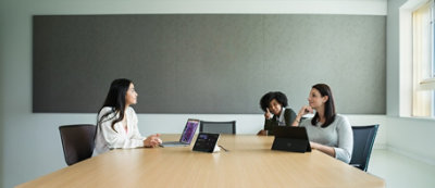 A group of people sitting at a table.