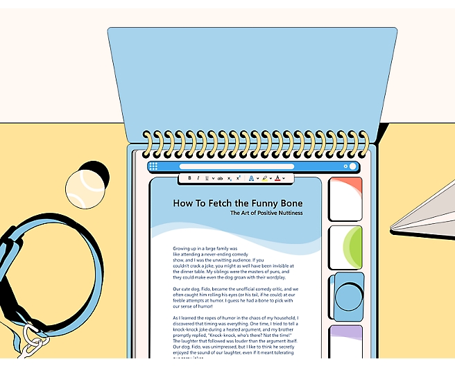 An animated image showing a diary open with first page having some text written