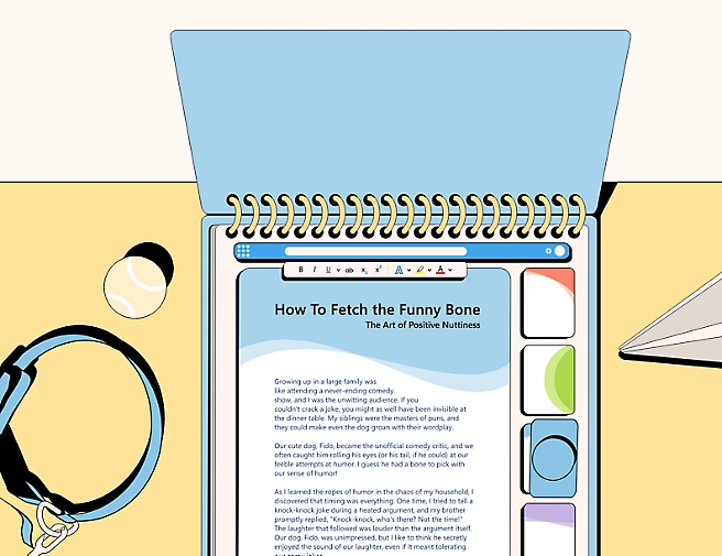 An animated image showing a diary open with first page having some text written