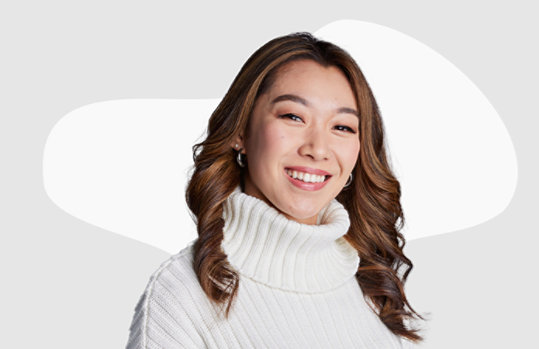 A Lady on a grey background