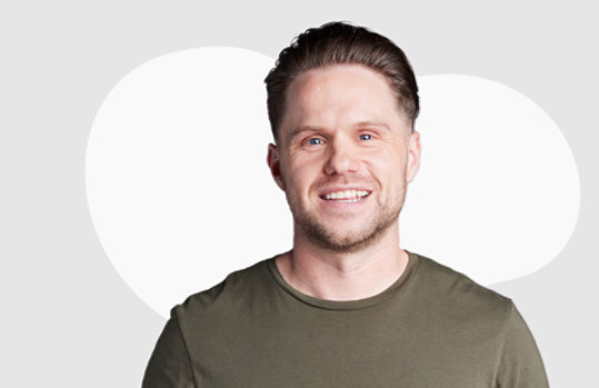 A man on a grey background