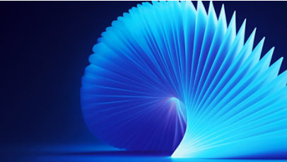 The 2025 Microsoft Digital Defense Report cover features a dynamic spiral of luminous blue panels unfolding against a dark background, evoking a sense of motion, innovation, and digital transformation.