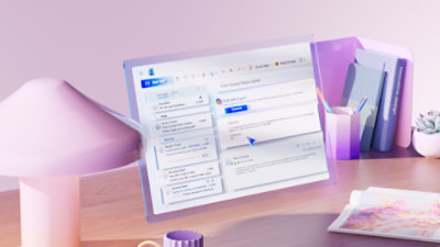 Copilot-Angebotsseite mit verschiedenen Optionen und Prompts zum Text eingeben.