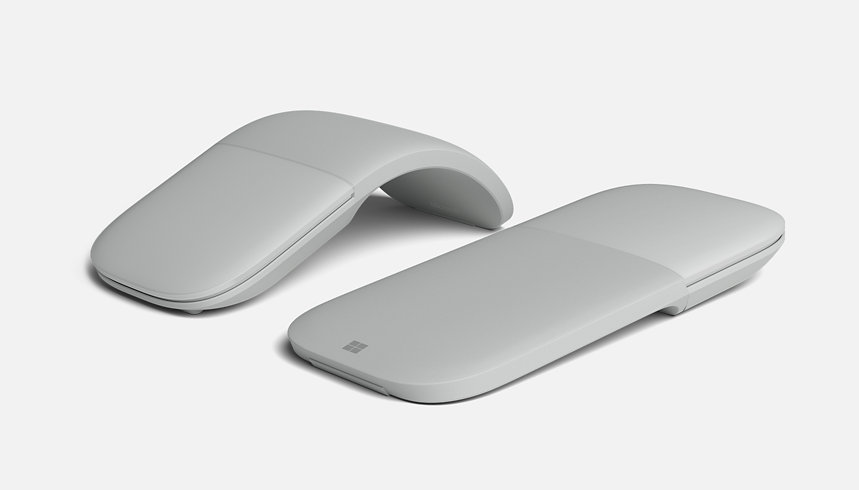 A Surface Arc Mouse in the color gray.