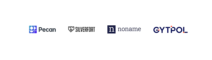 Logos for Pecon, Silverfort, Noname, Gytpol