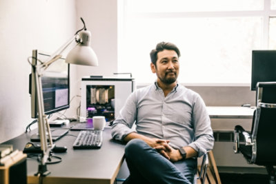 A person sitting 