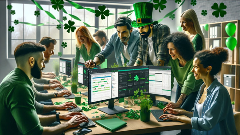 A St. Patrick’s Day celebration in an office