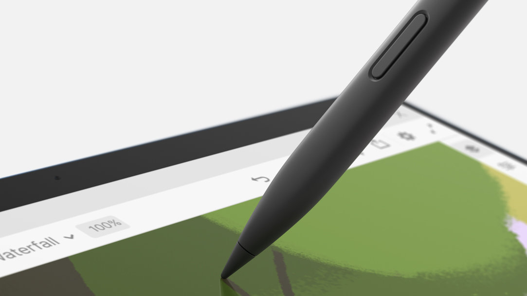 A Surface Slim Pen 2 on a touchscreen