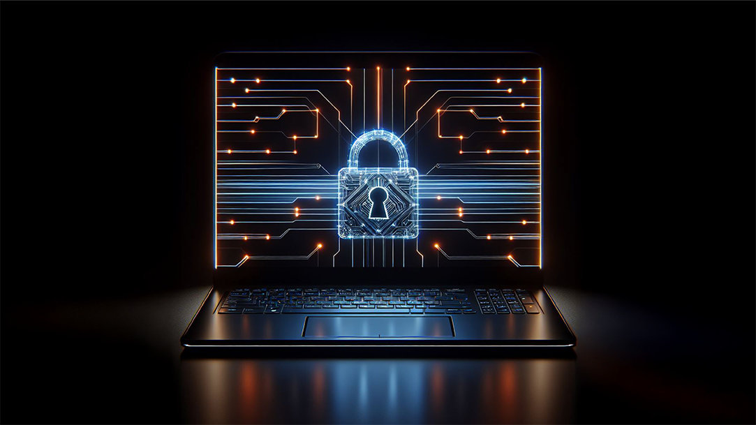 A black laptop with a padlock on the screen demonstrating the importance of HTTPS