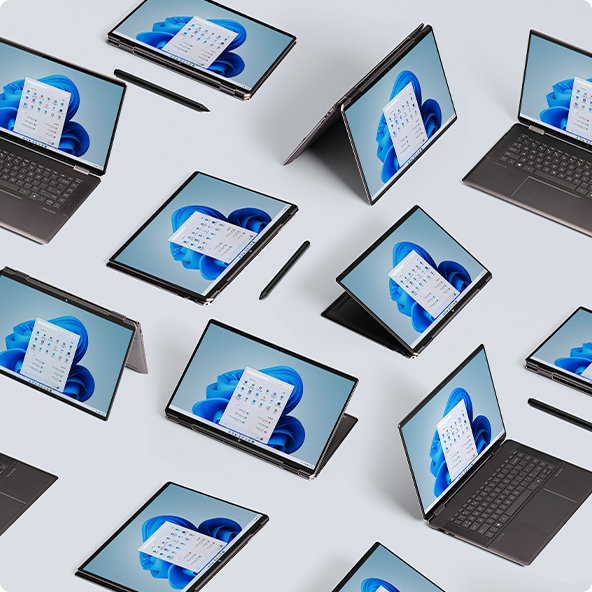 مجموعة من أجهزة الكمبيوتر التي تعمل بنظام التشغيل Windows 11