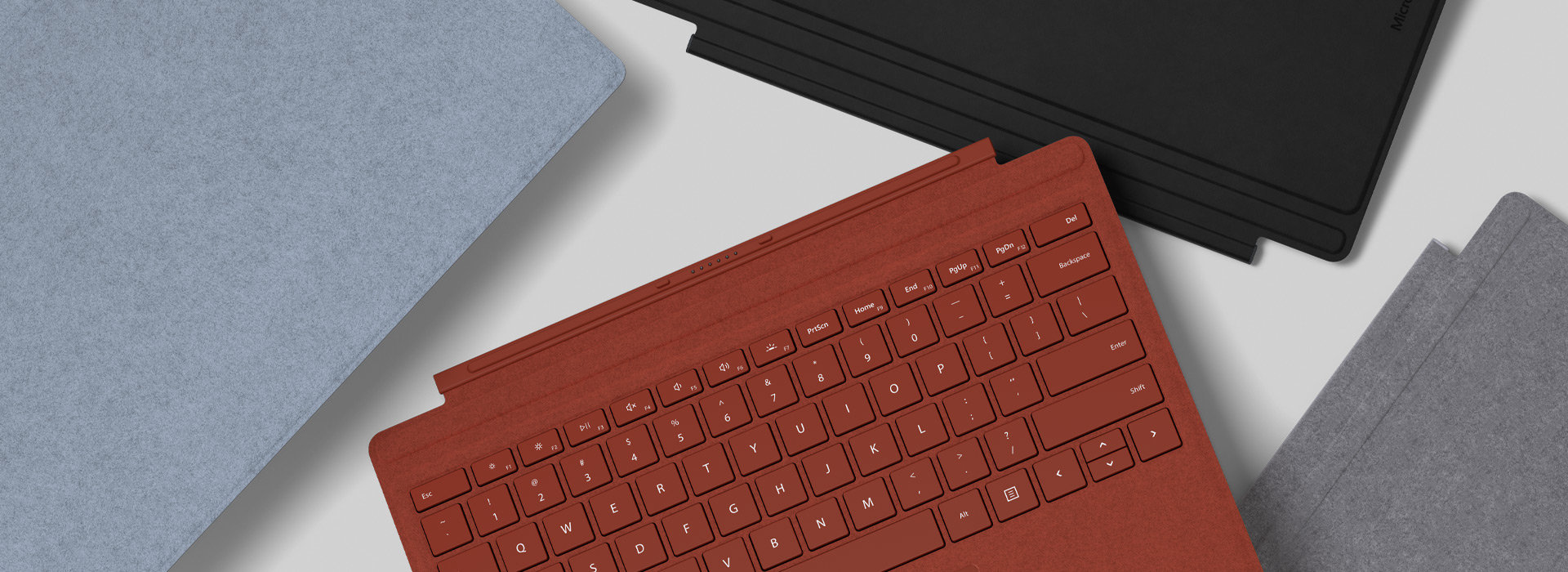 A colorful assortment of Surface Pro Signature Type Covers