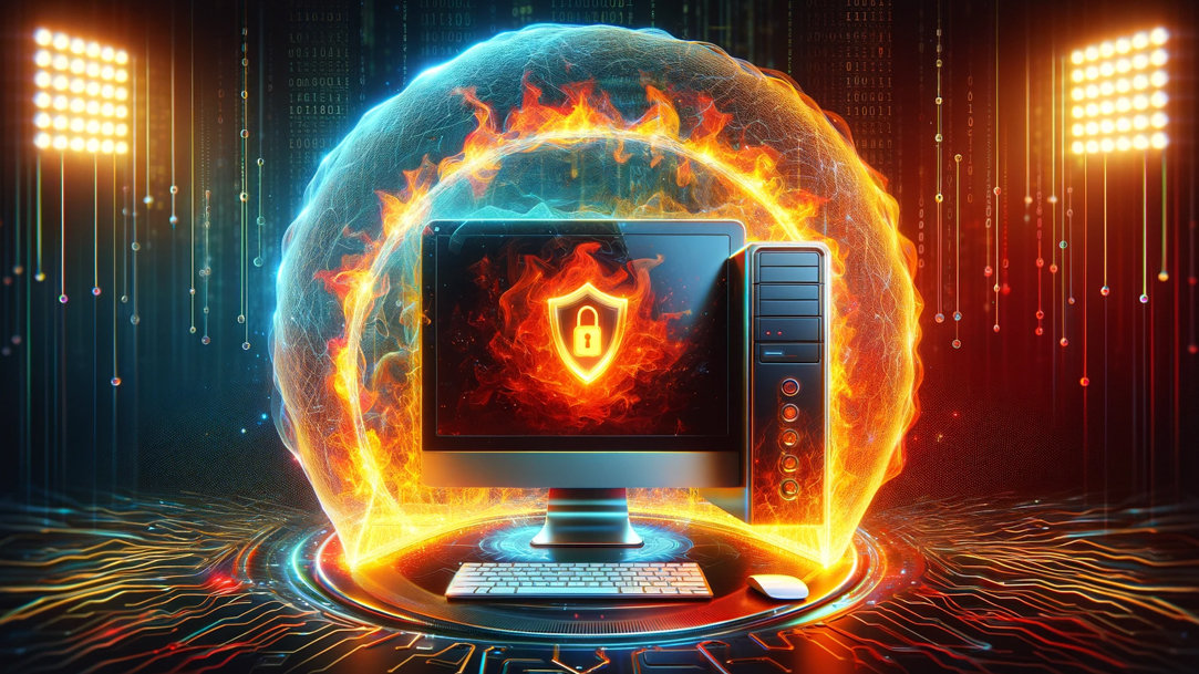 A computer protected by a firewall