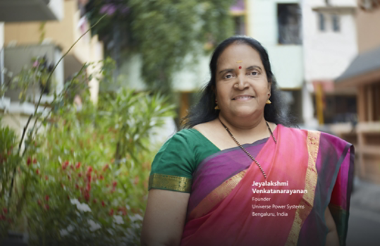 A photo of Jeyalakshmi Venkatanarayanan, Founder of Universe Power Systems in Bengaluru, India
