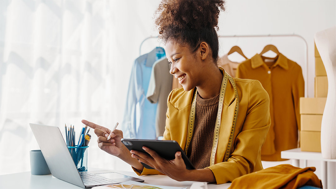 African American clothing designer selling an eco-friendly fashion brand