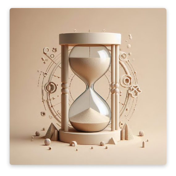 An image of a 3D hourglass