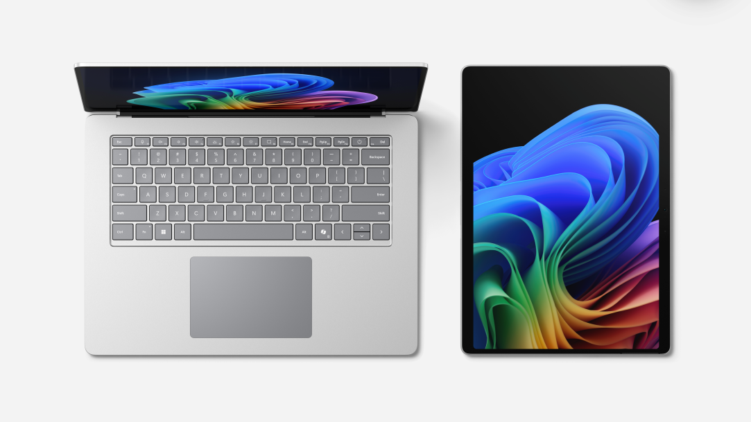 An image of a top-down view of Surface Pro and Surface Laptop
