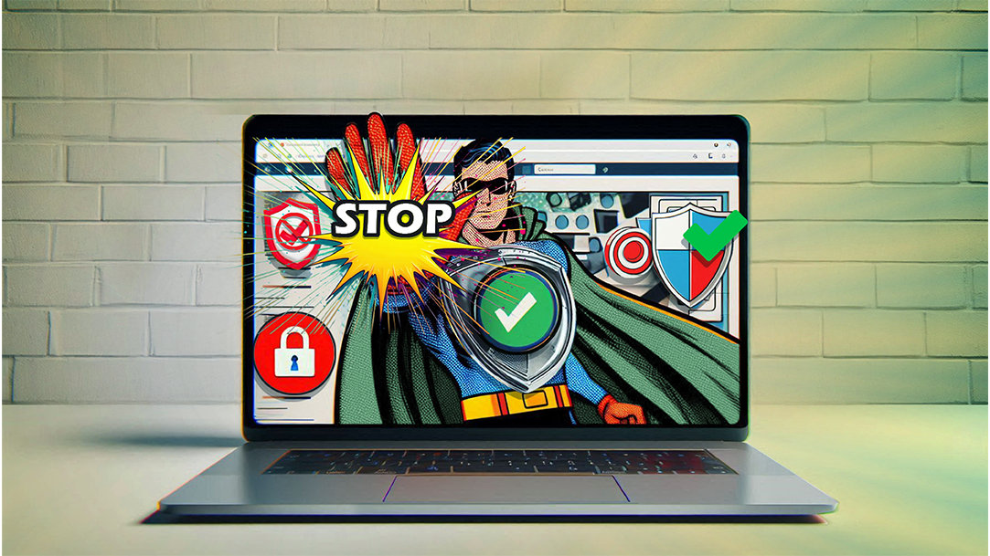 An image that depicts an illustration of a web browser and protection from pop-up ad blockers