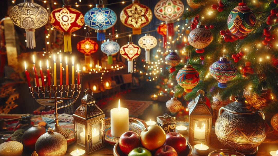 An image that represents a variety of symbols for holidays around the world