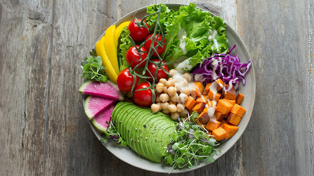An image that shows a bowl of vegetable salad